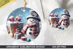 Snowman Stained Glass Ornament PNG, Digital Download File Product Image 1