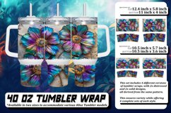 Floral Fusion: 40oz Tumbler Wrap Summer Product Image 1