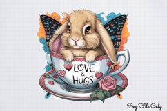 Valentines Day Bunny Cups Clipart PNG Product Image 1