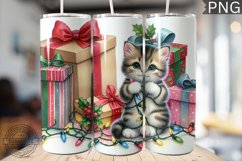 Christmas Cat Tumbler Wrap - Christmas Tumbler PNG Design Product Image 1