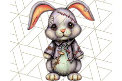 Halloween Bunny Clipart, Cute Bunnies in Costumes PNG Product Image 2