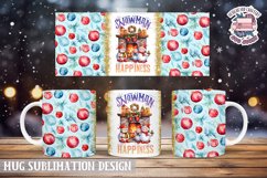 Christmas Mug Wrap Sublimation Snowman Happiness Quote Product Image 1
