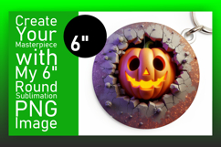 Unique Circle PNG Car Coaster Design , 3D Pumpkin Product Image 1