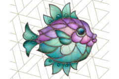 Stained Glass Sea Creatures PNG Clipart, Ocean Fantasy Product Image 2