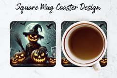 Halloween Pumpkin Mug coaster | Coaster | Sublimation Design Product Image 1