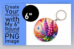 Whimsical Keychain Circle Design PNG , Flowers Product Image 1
