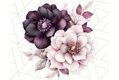 Gothic Floral PNG, Dark Aesthetic Flowers Clipart Print Product Image 5
