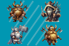 Viking Gnome Warrior Clipart PNG Bundle Fantasy Gnomes Product Image 6