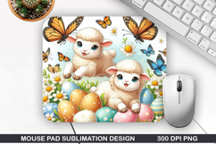 Lambs Mouse Pad Sublimation, Animals Mouse Pad PNG Design Product Image 1