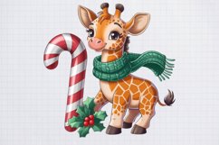 Christmas Giraffes Clipart PNG Product Image 1