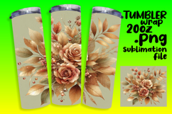 20oz Sublimation Tumbler Wrap , Autumn Flower Product Image 1