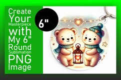 Lovely Circle Design Car Coaster PNG , Valentine Bear Product Image 1