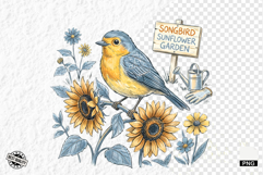 Summer Birds Garden Clipart Product Image 1
