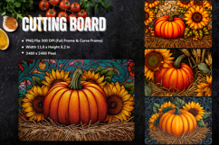 Flower Pumpkin Cutting Board Kitchen Autumn Chopping Board Product Image 1