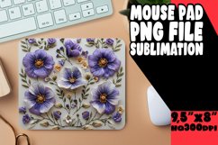 Whimsical Floral Whirlwind: 3D Sublimation Mouse Pad Product Image 1