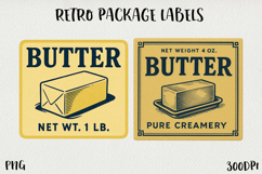 Vintage Food Label PNG Retro Pantry &amp; Packaging Clipart. Product Image 1