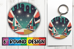Sweet Keychain Round Design PNG, Winter Product Image 1