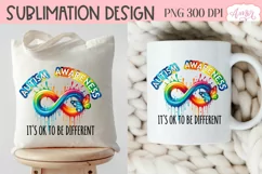 Autism Awareness PNG sublimation, It's ok to be different Product Image 4
