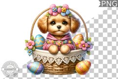Easter Dog Sublimation - Easter Clipart PNG Design Product Image 1