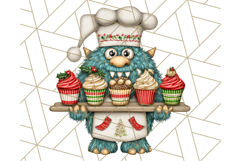 Christmas Monster Clipart, Funny Holiday Creature PNG Art Product Image 2