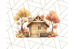 Autumn Treehouse &amp; Woodland Cabin PNG Clipart Product Image 2