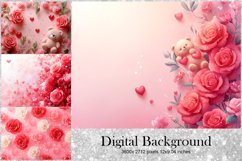 Heart Valentines Background Love Wallpaper Blank Backdrop Product Image 1