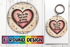 Cozy Keychain Round Design PNG, Heart Quote Product Image 1