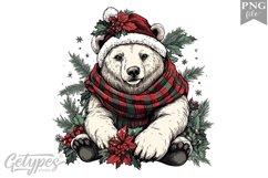 Christmas Bear Clipart Design - High Quality 300 Dpi Product Image 1