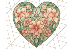 Stained Glass Heart PNG Clipart in Pastel and Bright Colors Product Image 2