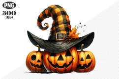 Halloween Pumpkins Sublimation - Clipart PNG Design Product Image 1