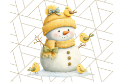 Pastel Snowman Clipart PNG, Cute Soft Winter Graphics Product Image 2