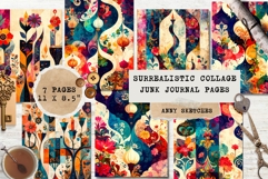 Surrealistic Mixed-Media Junk Journal Pages Printable Bundle Product Image 1