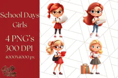 Cute Teacher Girls Clipart, School PNG, Teacher Sublimation Product Image 1