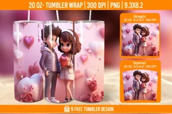 Valentines day Tumbler Wrap Designs, Sublimation Wrap Product Image 1