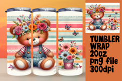 VIBRANT 20oz Tumbler Artwork , Teddy Bear Product Image 1