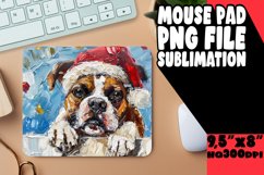 Festive Peeking Dog Mouse Pad Sublimation Winter Art Product Image 1