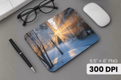 Winter Wonderland Snowflake PNG, Icy Tree Mouse Pad Design Product Image 1