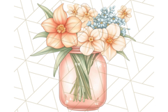 Flowers in Glass Jars PNG, Rustic Floral Watercolor Clipart Product Image 2