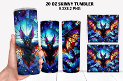 Bats Skinny Tumbler 20oz Wrap Design, Halloween Tumbler PNG Product Image 1