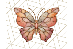 Stained Glass Butterfly PNG Colorful Clipart for Sublimation Product Image 2