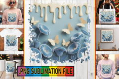 Whimsical TSHIRT Art Ideas PNG, 3D Flowers Product Image 1