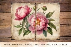 Printable Junk Journal Pages peonies 2 Product Image 1