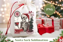 Christmas Skull Santa Sack, Spooky Christmas Gift Bag Design Product Image 1