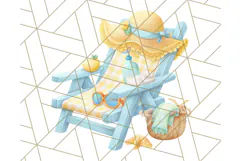 Sky Blue and Sunshine Yellow Summer Clipart PNG, Tropical Product Image 2