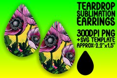 Energetic Pop Art Teardrop Earring Design Graphics Product Image 1