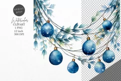 Christmas clipart, Baubles clipart, Blue Christmas Product Image 1