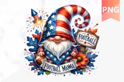 Football Mama - 4th Of July Sublimation - Clipart PNG Design Product Image 1