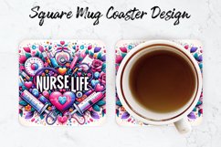 Nurse Life Mug coaster | Coaster | Sublimation Design Product Image 1
