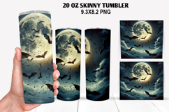 Halloween Skinny Tumbler 20oz Wrap Design, Halloween Tumbler Product Image 1