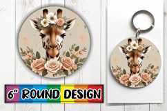 Enchanted Round Keychains PNG, Giraffe Product Image 1